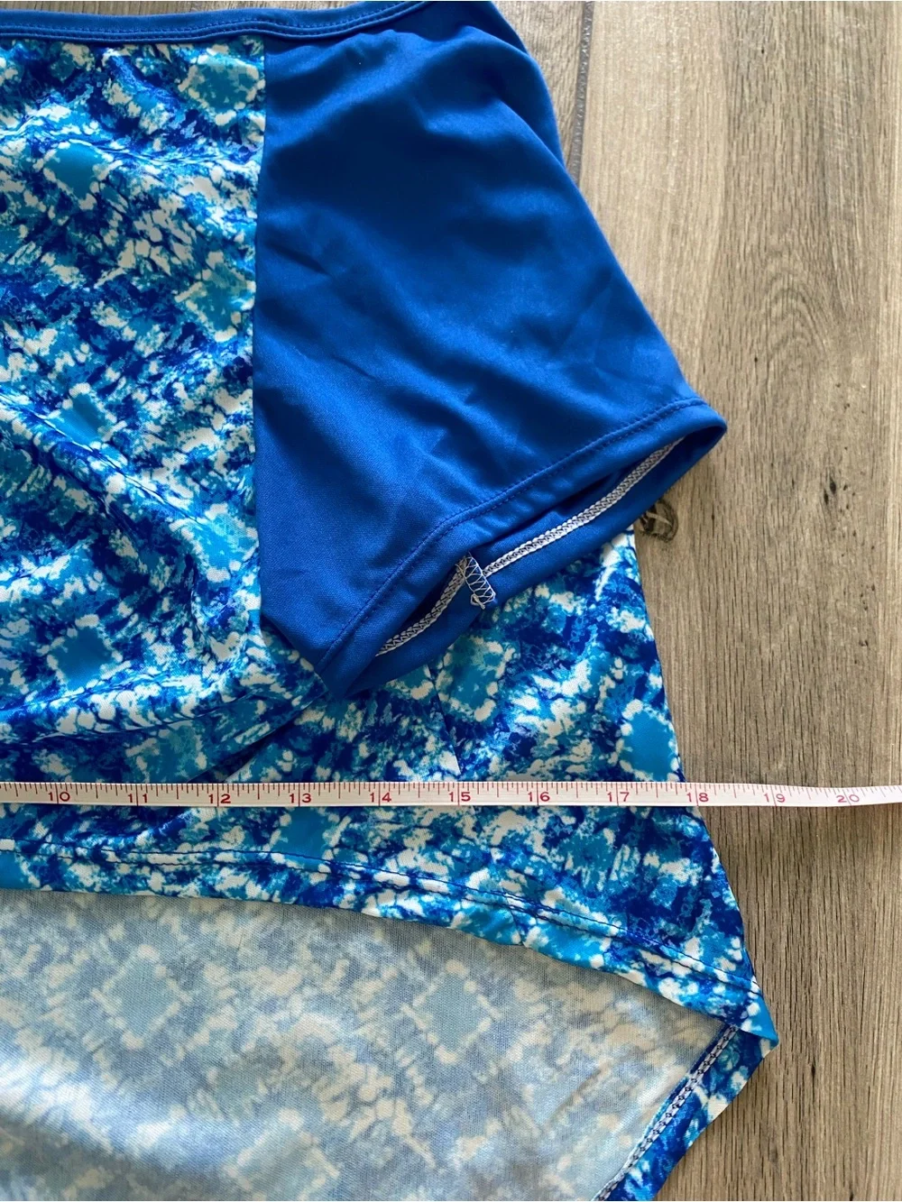 Vibrant Blue Patterned & Solid Dog Athletic Sun Block Top